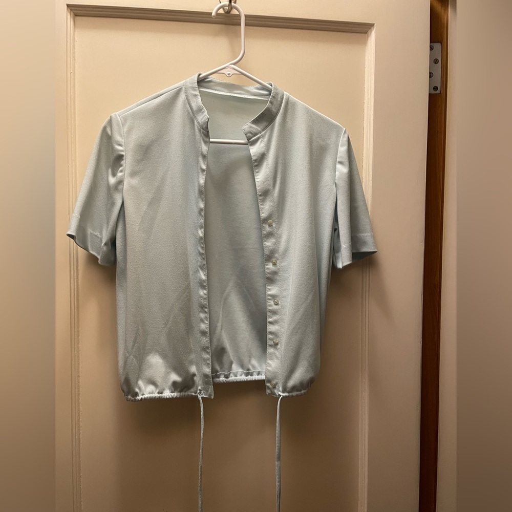 Lord & Taylor Soft Blue Short Sleeve Top